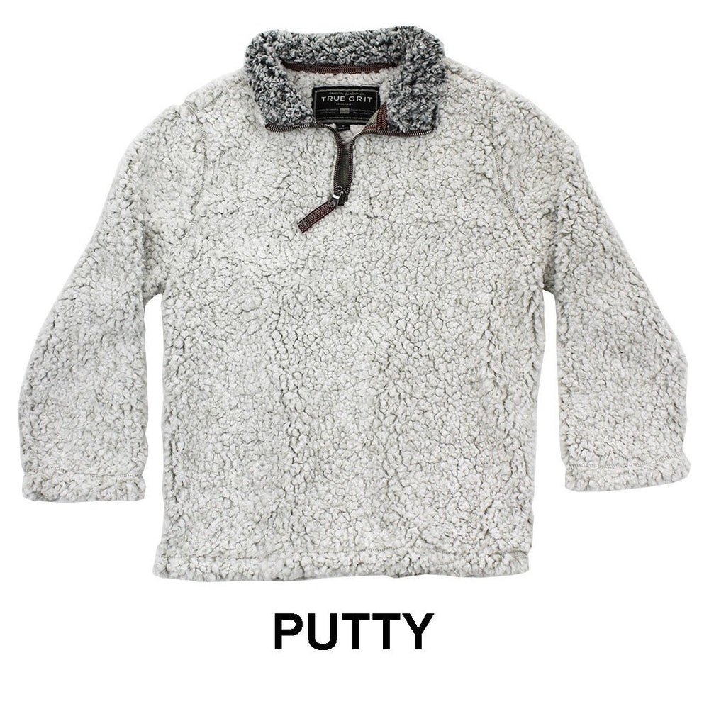 True Grit Boys Zip Up Sherpa Sweater - Putty